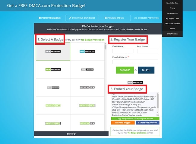 Lựa chọn logo DMCA